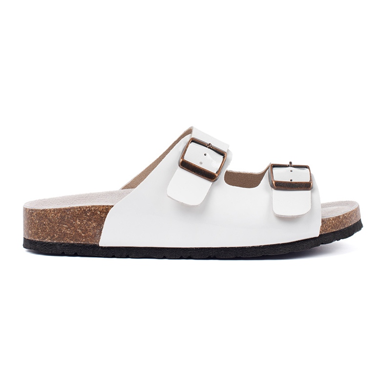 Goodin Flip -flops alb pe o talpă plată