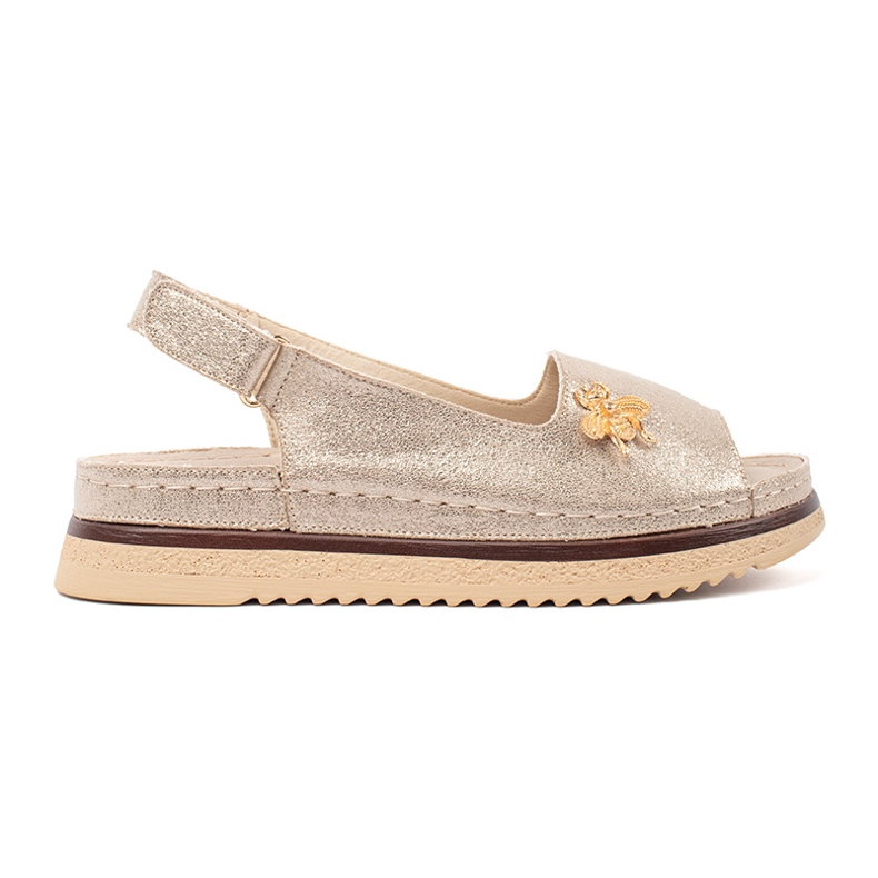 Goodin Sandale de aur pe platformă cu un știft Goodin Sandale de aur pe platformă cu un știft