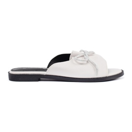 Goodin Flip -flops alb cu un arc Goodin Flip -flops alb cu un arc