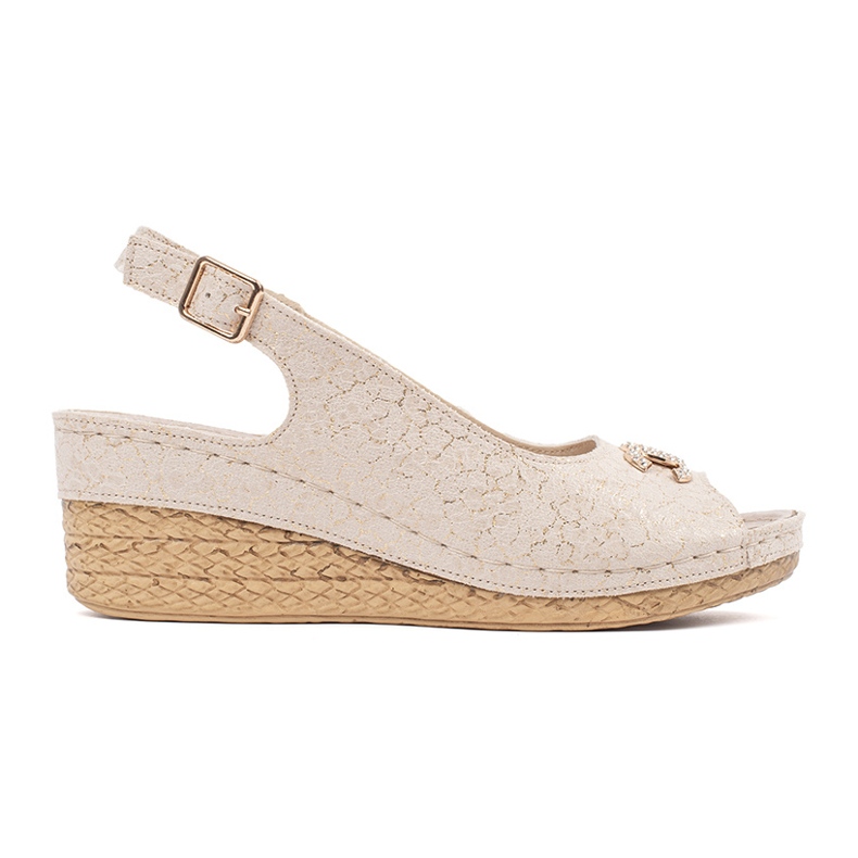 Goodin Sandale cu pană bej cu cataramă