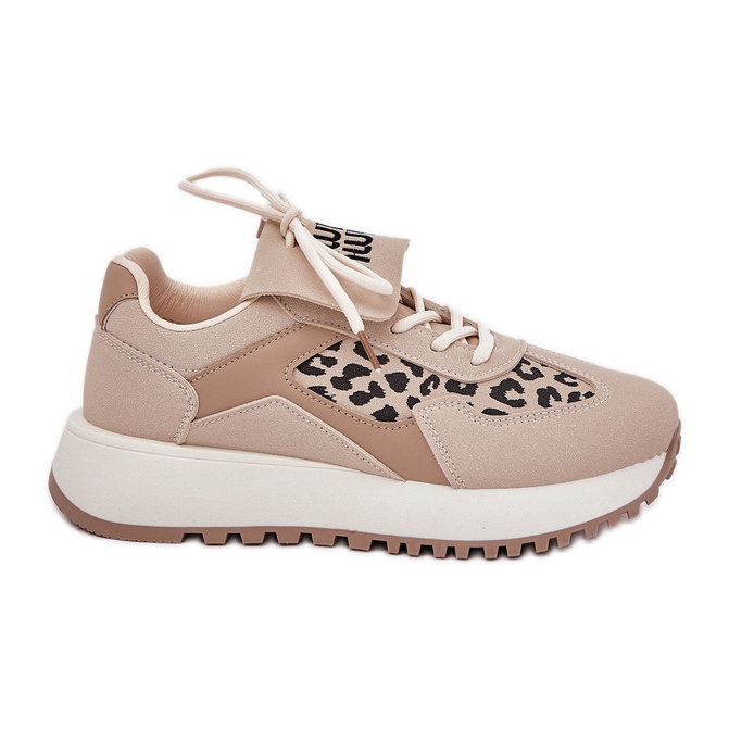 Pantofi sport pentru femei pentru femei pe platformă Leopard bej Pantofi sport pentru femei pentru femei pe platformă Leopard bej