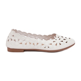 Openwork Ballerine pentru copii cu sclipici alb Openwork Ballerine pentru copii cu sclipici alb