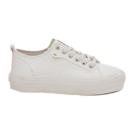 Adidași pentru femei pe platformă cu Eco Star Big Star RR274A295 Alb Adidași pentru femei pe platformă cu Eco Star Big Star RR274A295 Alb