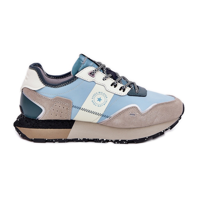 Adidaje din piele de căprioară pentru femei Big Star RR274245 Hi-Polish System Grey-Blue albastru Adidaje din piele de căprioară pentru femei Big Star RR274245 Hi-Polish System Grey-Blue albastru