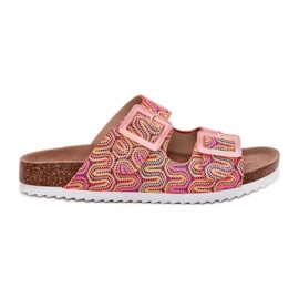 S.Barski Flip-flops pentru femei cu catarame și sclipici S. Barski RB51-006 Orange portocale