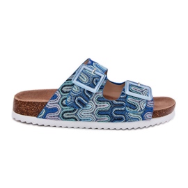 S.Barski Flip-flops pentru femei cu catarame și sclipici S. Barski RB51-006 Blue albastru