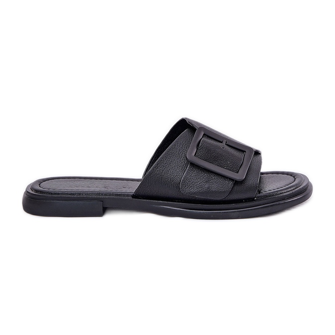S.Barski Flip-flops din piele pentru femei cu D&amp;A SJ2302-01 Catarană neagră negru