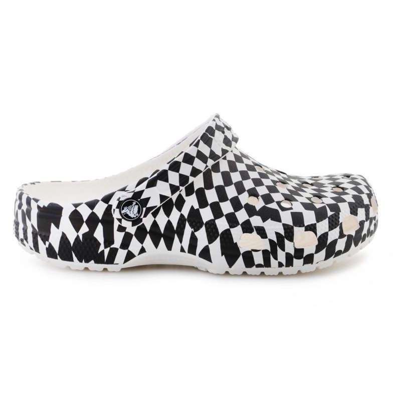 CROCS Classic Warped Checker Clog 211007-103 alb