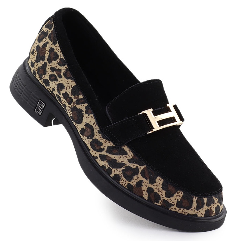 Pantofii de leopard Lordy Lords Lords Black Vinceza 66791 negru