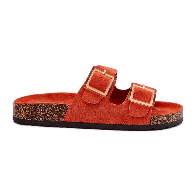 Flip -flops pentru femei cu cleme pe o talpă portocalie din Cork portocale