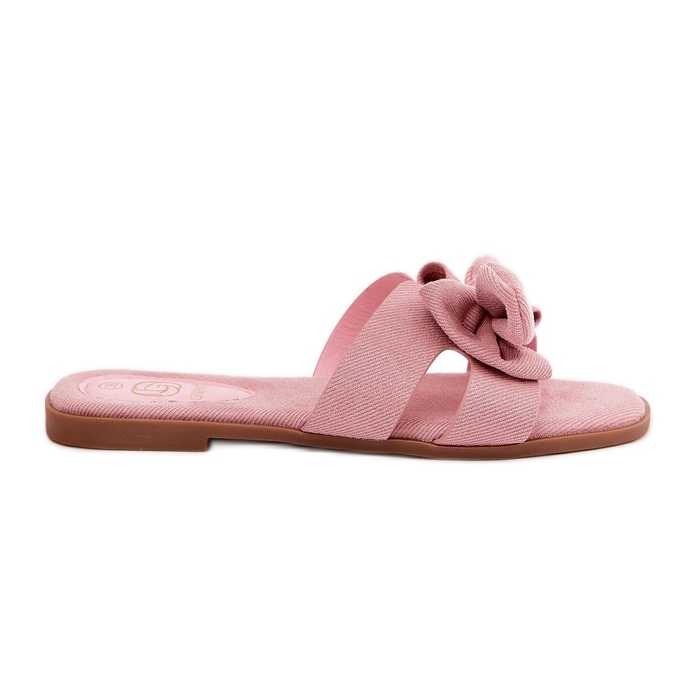 Flip -flops pentru femei plate cu un arc roz Flip -flops pentru femei plate cu un arc roz
