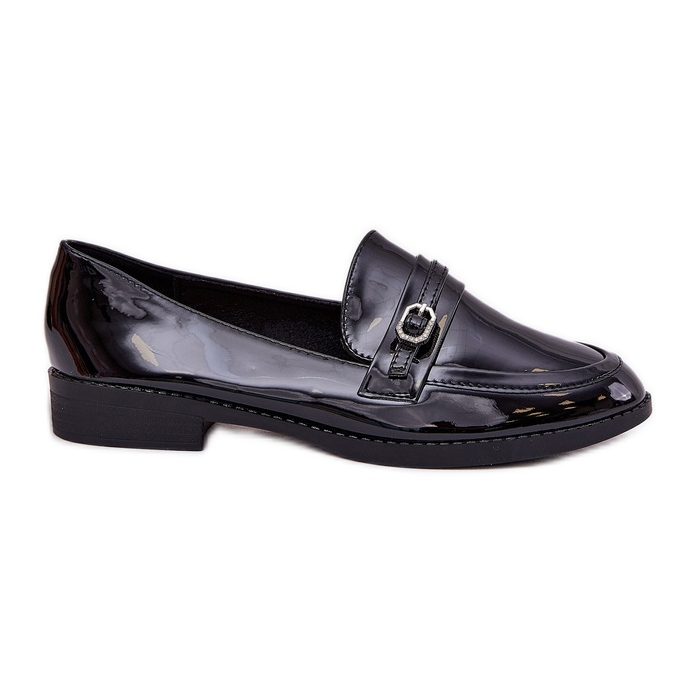 Picted Women Loafers cu o cataramă decorativă a catarama neagră negru Picted Women Loafers cu o cataramă decorativă a catarama neagră negru