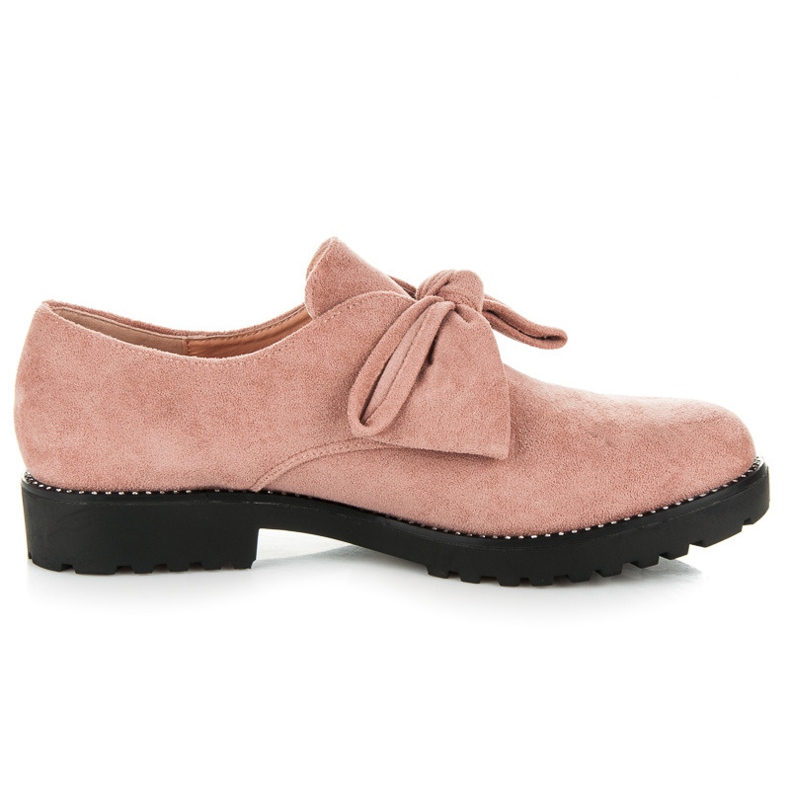 Seastar Pantofi din piele intoarsa cu fundita roz Seastar Pantofi din piele intoarsa cu fundita roz