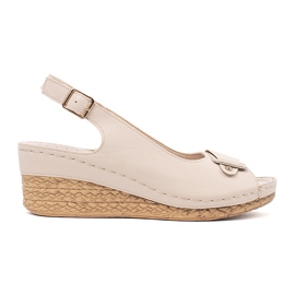 Goodin Sandale ușoare -pe o pană joasă bej