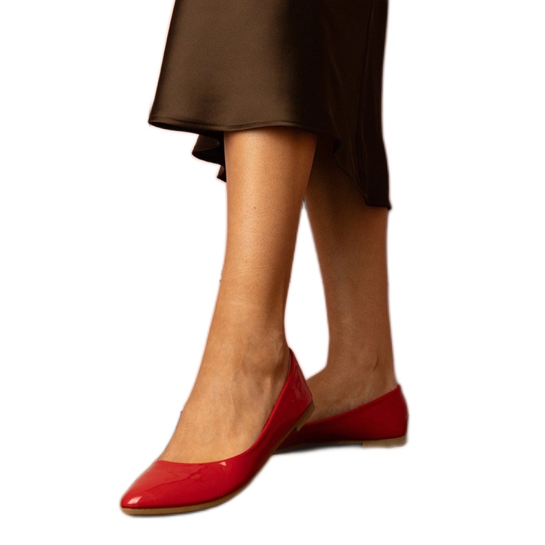 Balerini roșii lacuiți roșu Balerini roșii lacuiți roșu