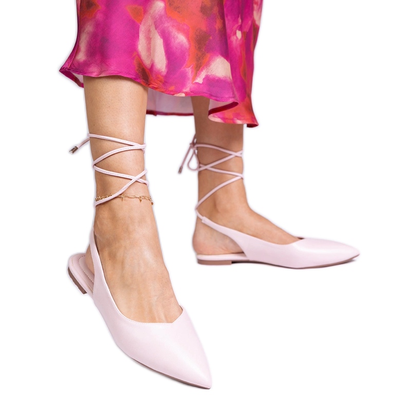 Tocuri plate roz din Eco -Leather