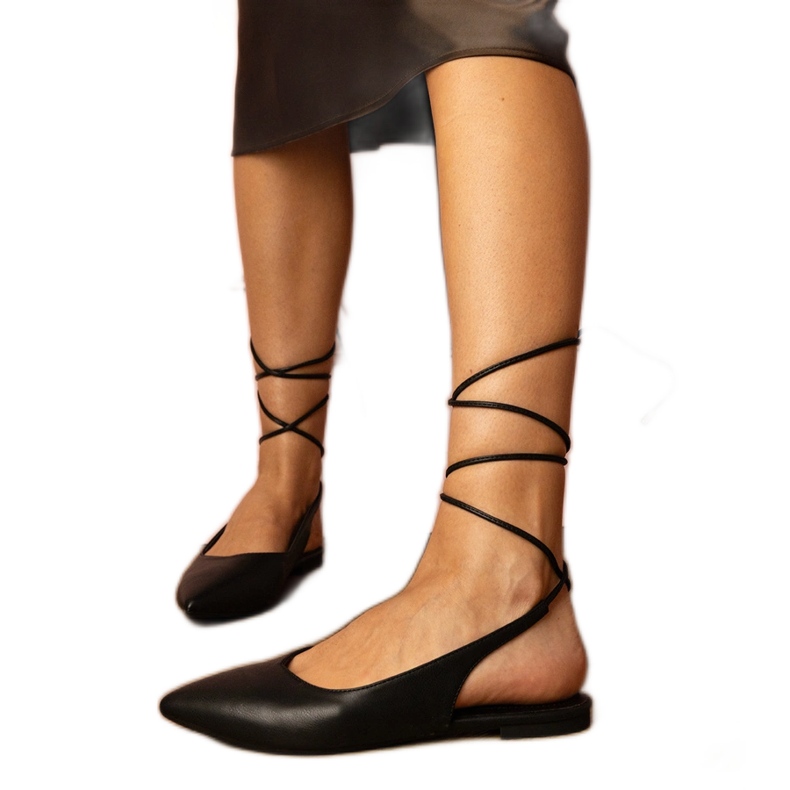 Tocuri plate negre din Eco -Leather negru