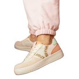 Adidași bej adidași decorați cu sclipici