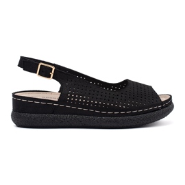 Goodin Sandale negre confortabile deschise negru Goodin Sandale negre confortabile deschise negru