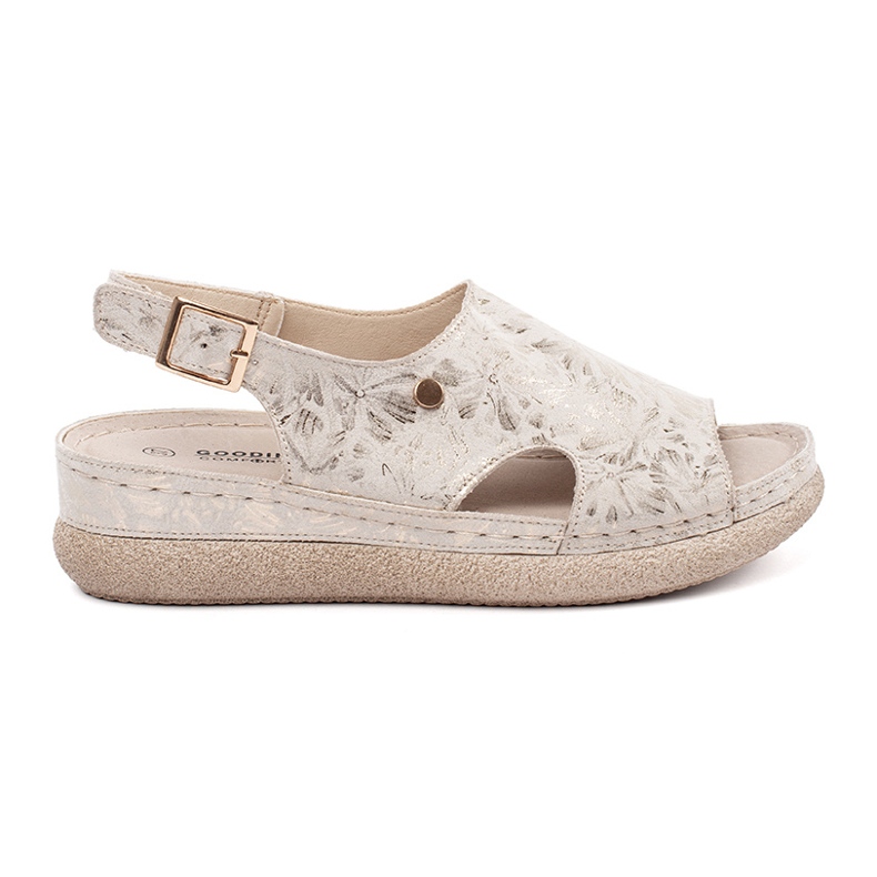 Goodin Sandale plate cu un cataramă ușoară cu o cataramă bej