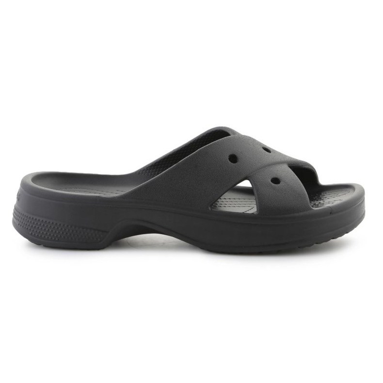 CROCS Classic Womens Cross Cross Flip Flops 210840-001 negru