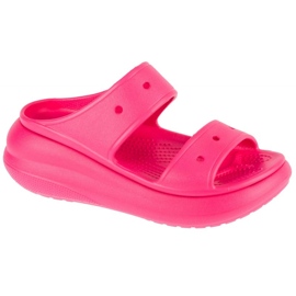 Papuci Crocs Classic Crush Sandal 207670-6zq roz Papuci Crocs Classic Crush Sandal 207670-6zq roz