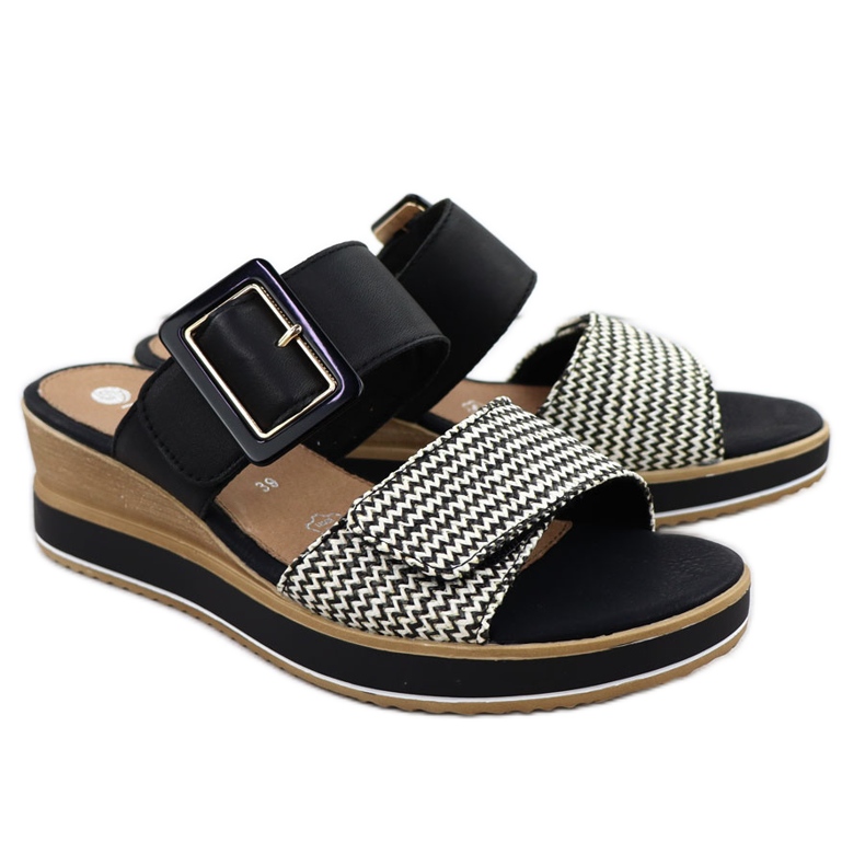 Panouri din piele pentru femei pe panouri Remonte D6463-03 Negru