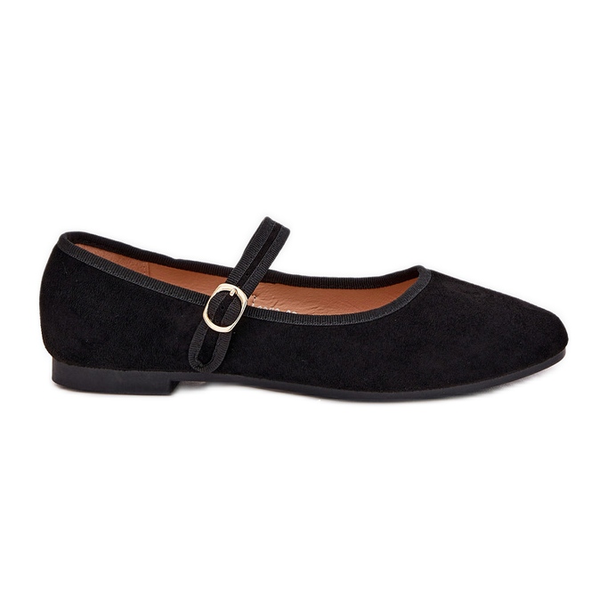 Balerine cu curea și cataramă Eco Eco Suede Black Suede negru Balerine cu curea și cataramă Eco Eco Suede Black Suede negru