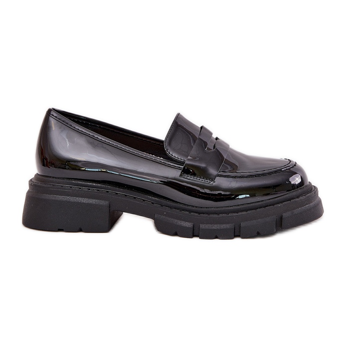 Mocasini de dama negru patentat
