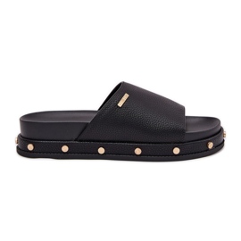 Flip -flops pentru femei pe platformă cu Big Star RR274214 știfturi negre negru