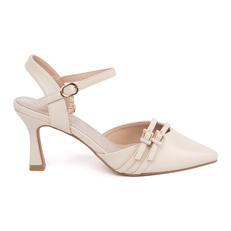 Goodin Pompe bej ușoare cu călcâi deschis Goodin Pompe bej ușoare cu călcâi deschis