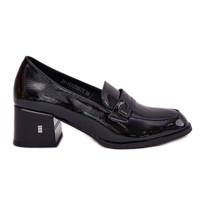 Încălțăminte din piele pictată cu tocuri înalte Vinceza 18105 negru Încălțăminte din piele pictată cu tocuri înalte Vinceza 18105 negru