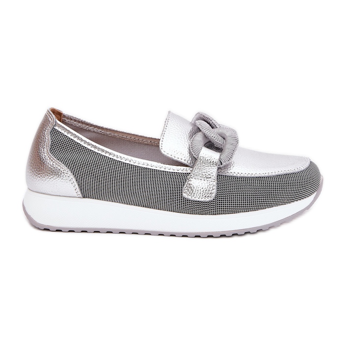 S.Barski Plăceri din piele pentru femei cu un ornament LR51-966 Silver argint