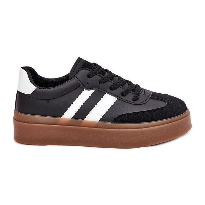Evento Adidași pentru femei pe platformă cu piele ecologică neagră negru