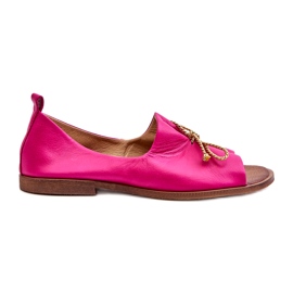 Balerini din piele Zazoo 2660 Fuchsia roz
