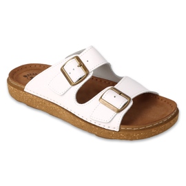 Papuci pentru bărbați Dr.ORTO Befado, fund din piele, 179M003, alb