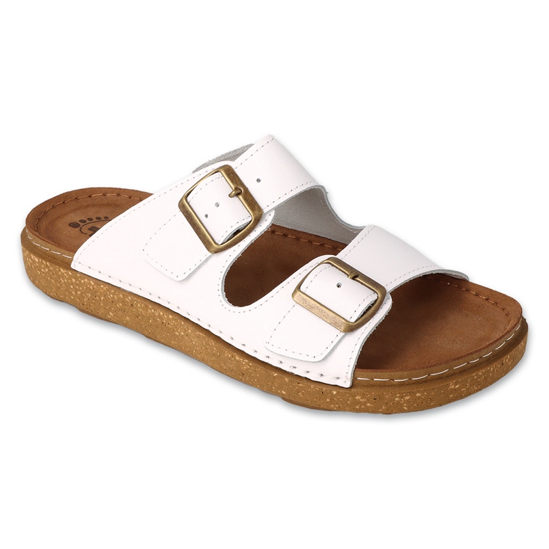 Papuci pentru bărbați Dr.ORTO Befado, fund din piele, 179M003, alb