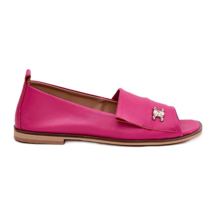 Balerine elegante din piele cu degete goale zazoo 1865 fuchsia roz