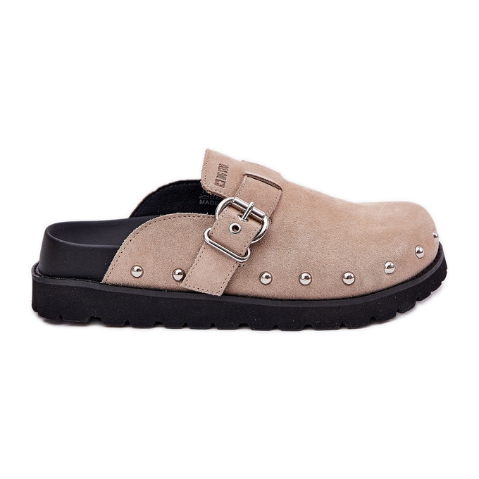 Suede Flip -flops Blops Women pe platforma Big Star RR274A376 BEIGE bej