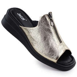 Flip-flops pentru femei pentru Jezzi metalice metalice ASA266-2 de aur