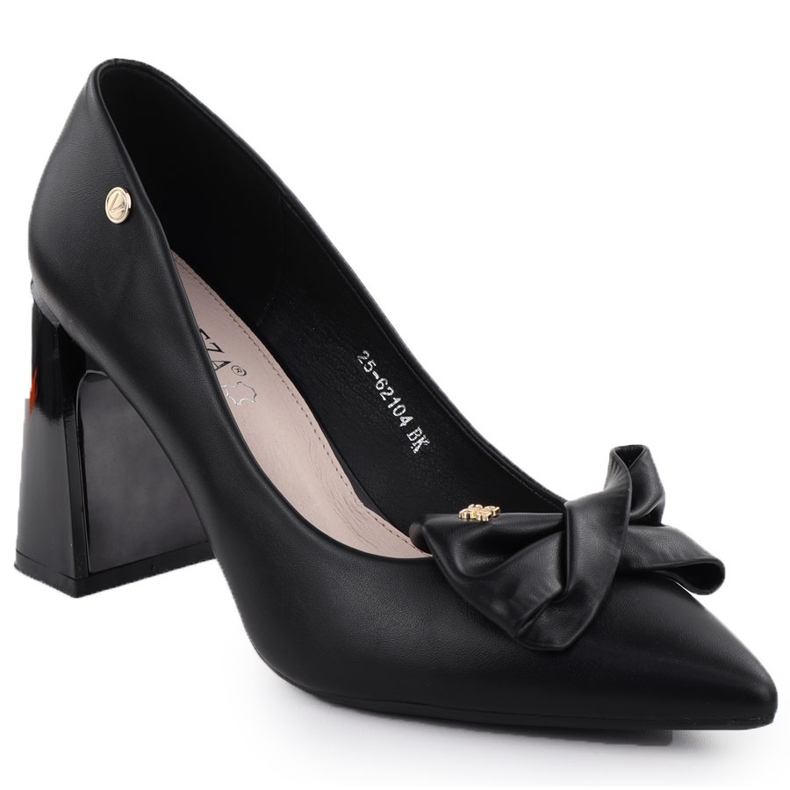 Pompe pentru femei pe un post decorativ cu un arc Vinceza negru 62104