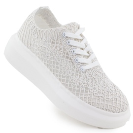 Pantofi pentru femei pe platformă White Vinceza 17371 alb