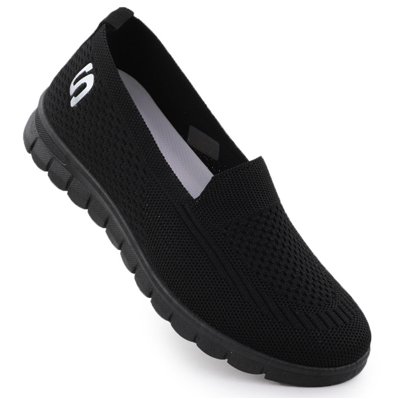 Pantofii sport pentru femei a alunecat Black Potocki 16327 negru