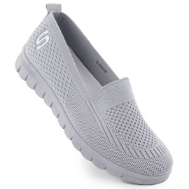 Pantofii sport pentru femei alunecați gri Potocki 16327 Pantofii sport pentru femei alunecați gri Potocki 16327