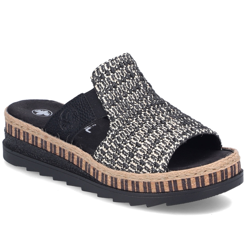 Panouri din piele din piele Black Black Rieker V7953-00 negru