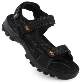 Sandale din piele masculină pentru Velcro Vanhorn 28302 negru