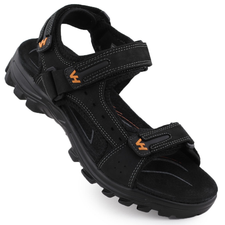 Sandale din piele masculină pentru Velcro Vanhorn 28302 negru