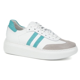 Adidaje din piele pentru femei pe platforma albă Olivier N1068S5