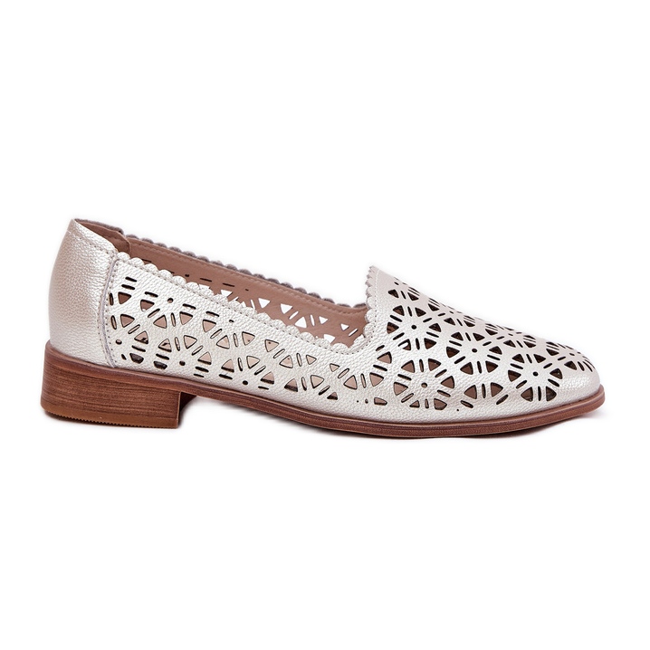 S.Barski Piele OpenWork Moccasins S. Barski LR51-646 PLN de aur