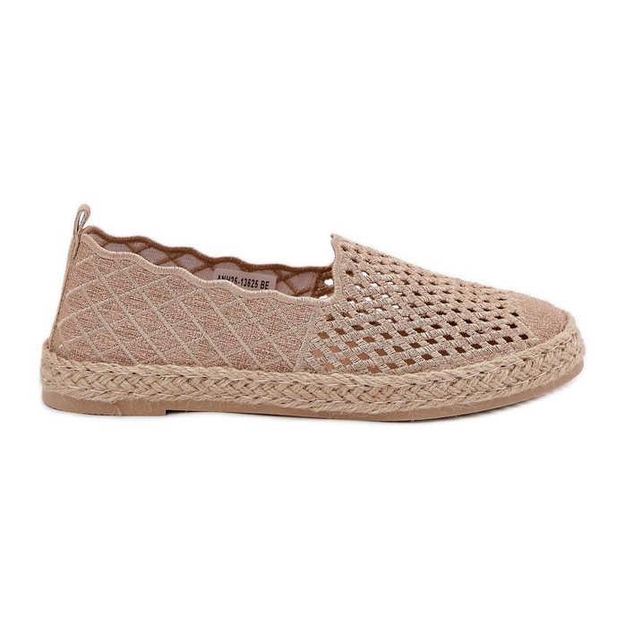 Espadrilles pentru femei cu Vinceza 13625 Beige Braid bej